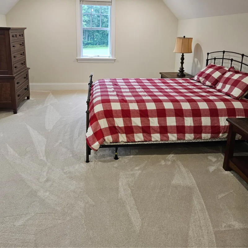 Bright bedroom with beige carpet from Flooring Source in the Auburn, MA area