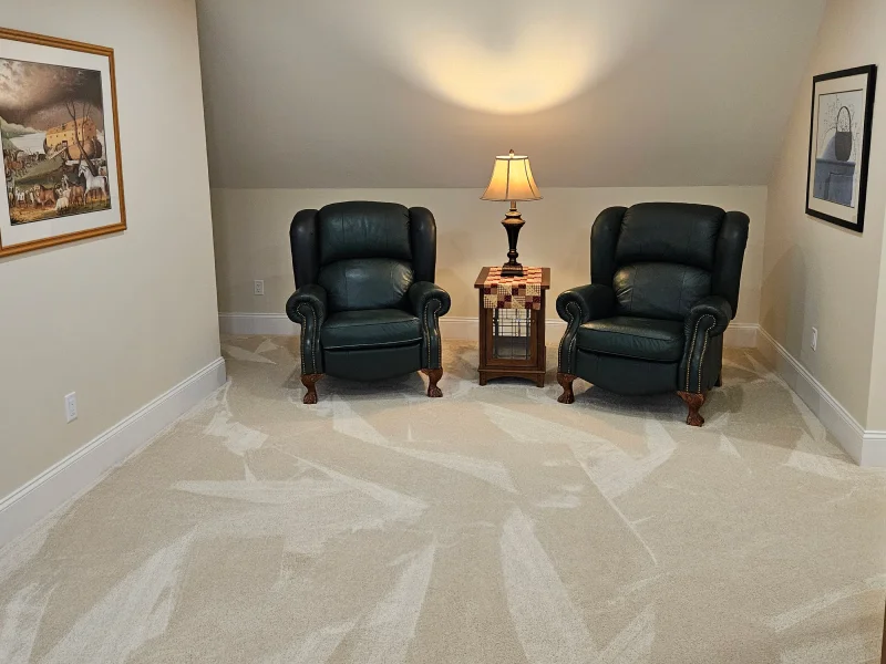 Bedroom with beige patterned carpet from Flooring Source in the Auburn, MA area