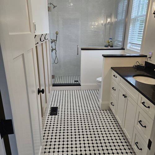 Tile installation from Flooring Source in the Auburn, MA area