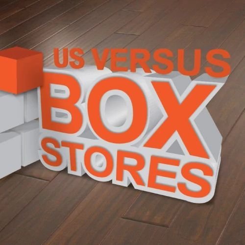 us vs box stores graphic from Flooring Source in the Auburn, MA area